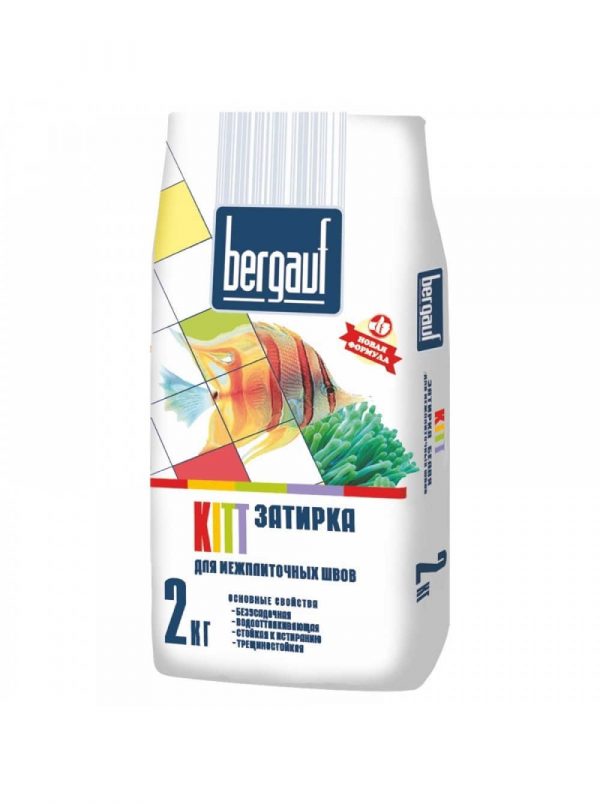 Затирка Bergauf Kitt 2 кг для межплиточных швов, цвет по выбору
